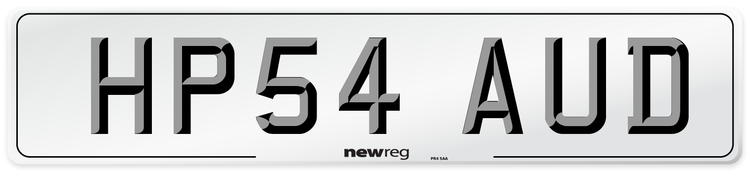 HP54 AUD Number Plate from New Reg